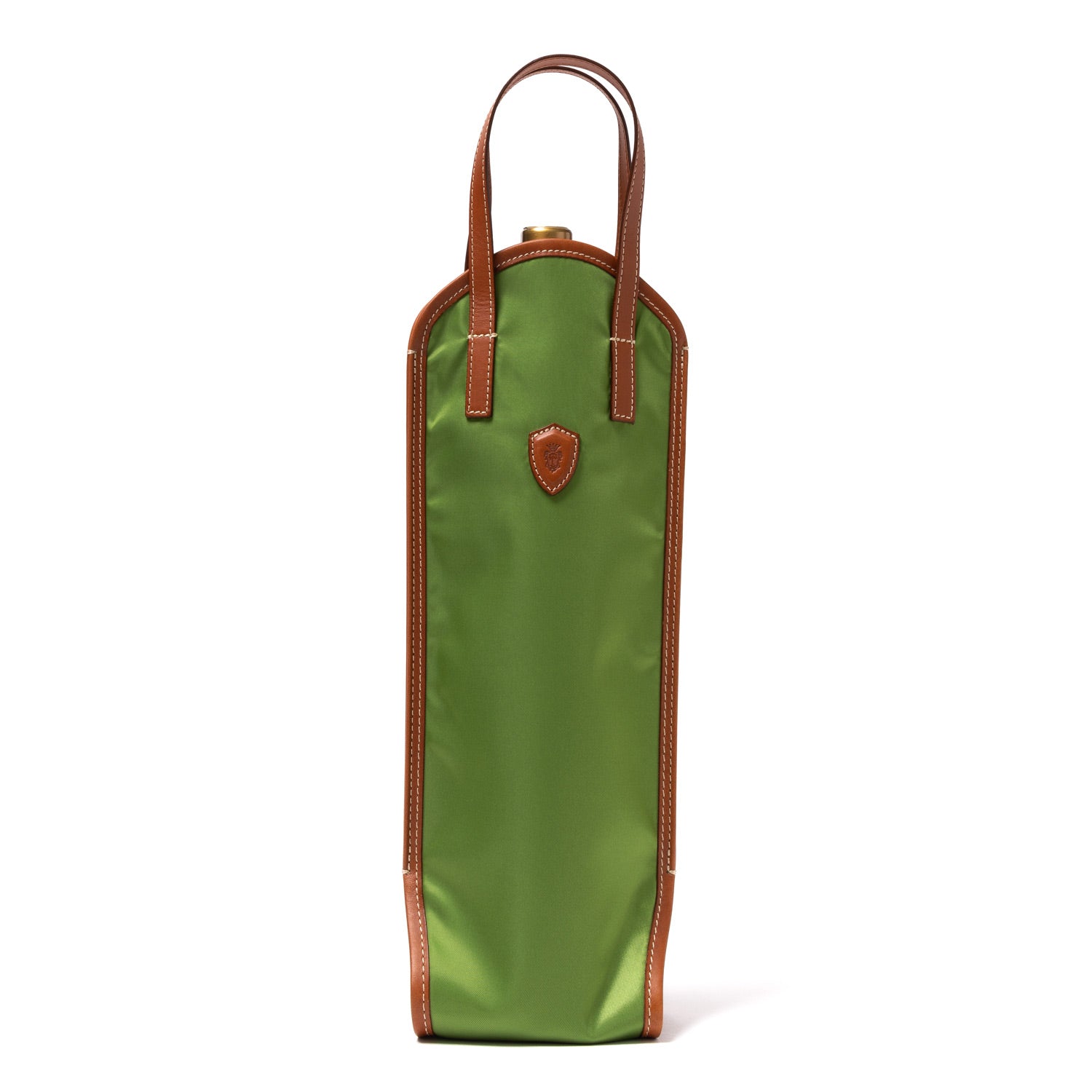 Flaschen-Tasche "Grand Cru" aus Felisi-Nylon und Sattelleder - Handarbeit